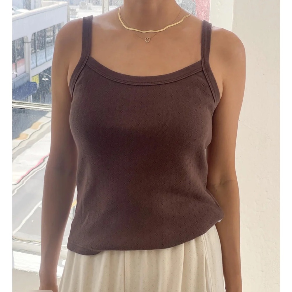 Le Bon Shoppe Eve Cami Chocolate Pointelle M